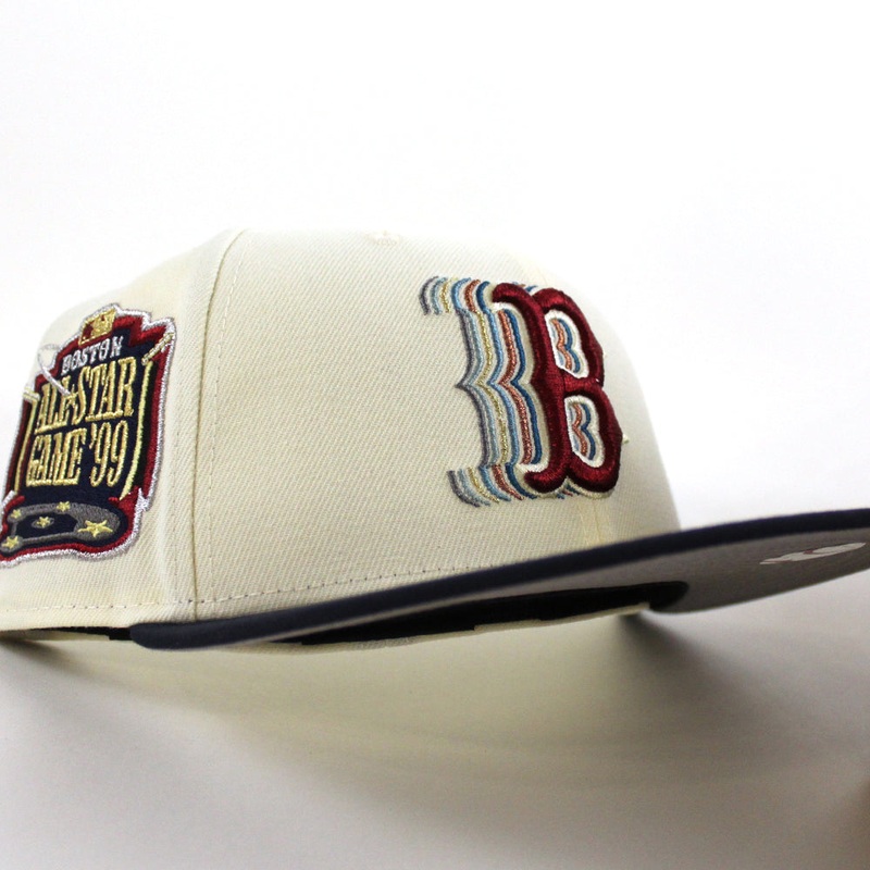 Boston Red Sox 1999 All Star Game New Era 59Fifty Fitted Hat (Chrome White Navy Gray Under Brim) 7