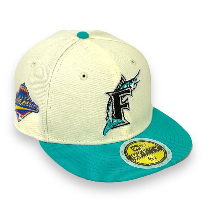“KIDS” MARLINS (OFF-WHITE) (1997 WORLDSERIES) NEW ERA 59FIFTY FITTED (RED UNDER VISOR) 63/8